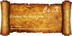 Csuba Krisztina névjegykártya
