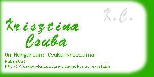 krisztina csuba business card